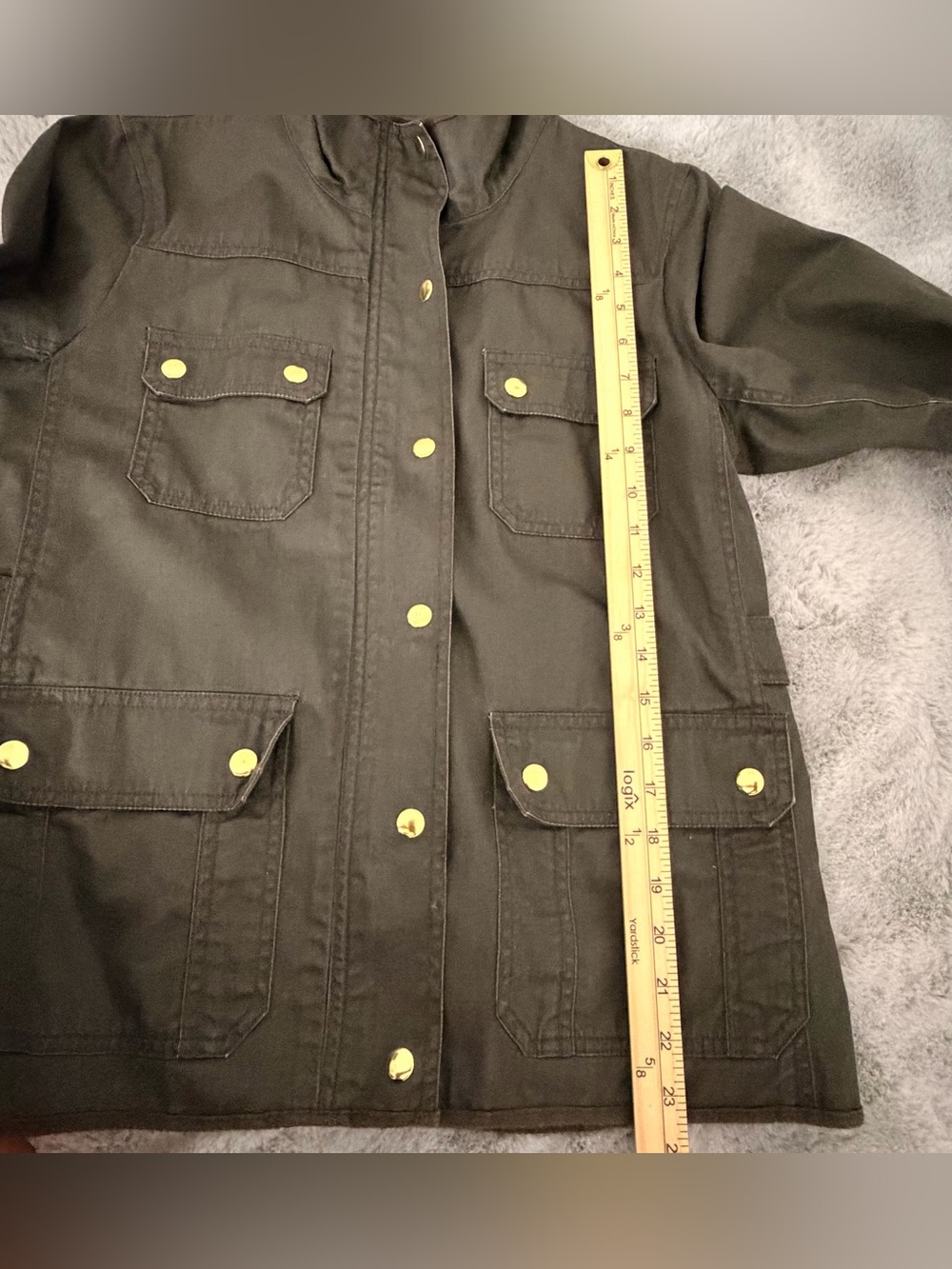 J.Crew Relaxed Boyfriend Field Utility Jacket Military Olive Green M - Picture 10 of 13